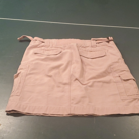 Pink Denim Mini Skirt Adjustable Straps Size 4 - Picture 3 of 4